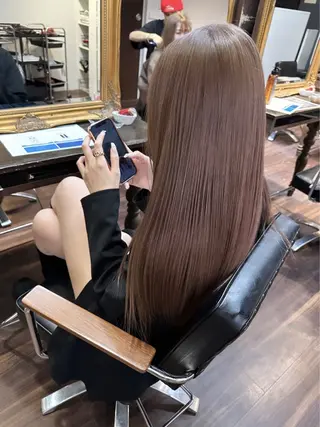 ロング カラー ヘアアレンジ 髪質改善/レイヤー 縮毛矯正/ケラチン耀のヘアスタイル