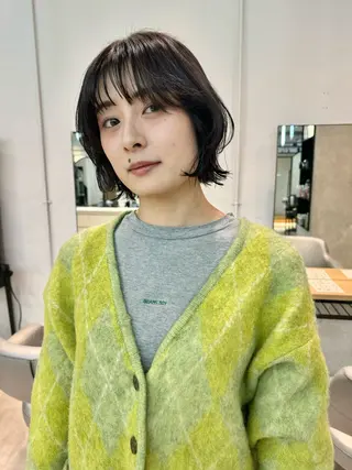 ショート 顔周りカット/透明感 カラー✂️MEIのヘアスタイル