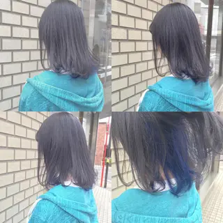 ミディアム カラー パーマ ヘアアレンジ ハイトーン特化🤍 浦住のヘアスタイル