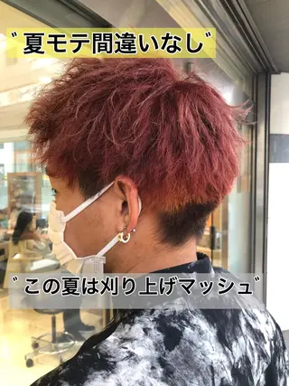 ショート カラー ヘアアレンジ メンズ メンズパーマ特化/ メッシュ/薫/店長のヘアスタイル