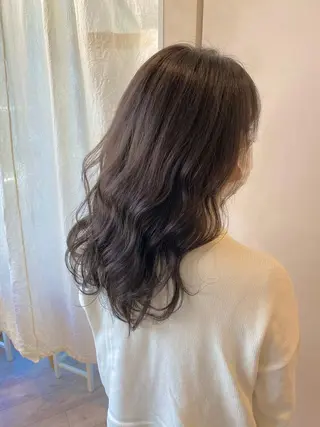 セミロング カラー 顔まわりカット🌟 くびれヘア/寺門遥輝のヘアスタイル