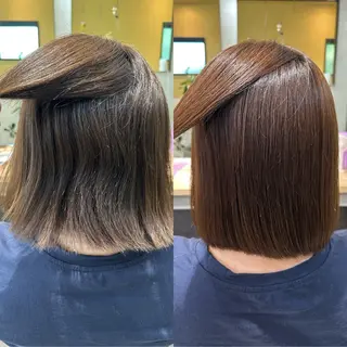 ミディアム パーマ hub hair レイヤー/透明感のヘアスタイル