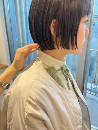 ショート 抜け感ボブ×パーマ ｜kazaneのヘアスタイル