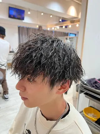 ショート カラー パーマ メンズ 💈men's💈 satoru中目黒のヘアスタイル