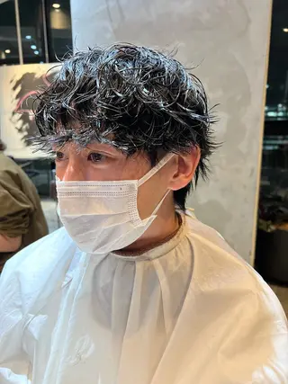 ショート パーマ メンズ 波巻きスパイラルパー マ/シャドウパーマ駿のヘアスタイル