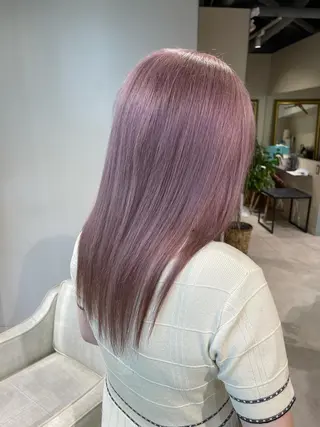 セミロング カラー ムラ修正.ブリーチ エクステ🤍アミルのヘアスタイル