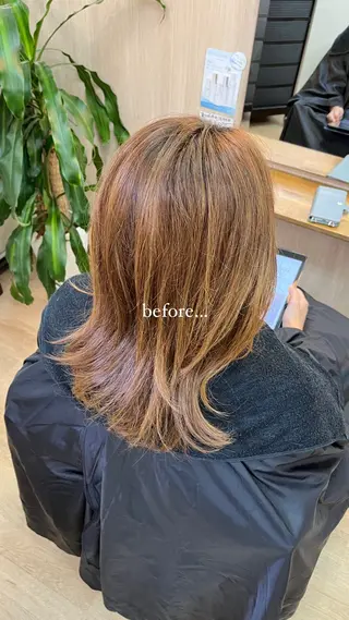 セミロング カラー MAHIRU🤍 艶髪・ストレート🫧のヘアスタイル