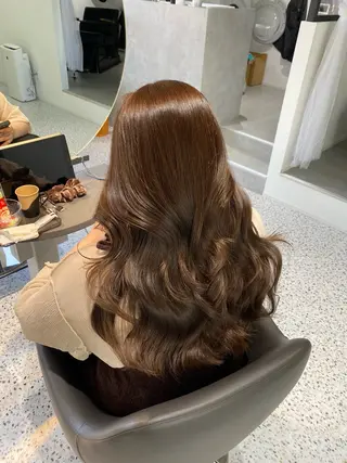 ロング カラー パーマ ヘアアレンジ メンズ キッズ 💖横浜ブリーチなし 💖MIHOのヘアスタイル