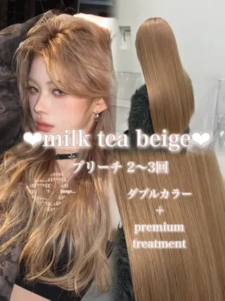 ロング 艶髪ハイトーンカラー 渋谷🎀ririkaのヘアスタイル