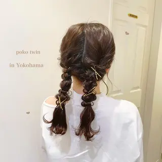 セミロング ヘアアレンジ シールエクステ横浜 🐏☁️miminaのヘアスタイル
