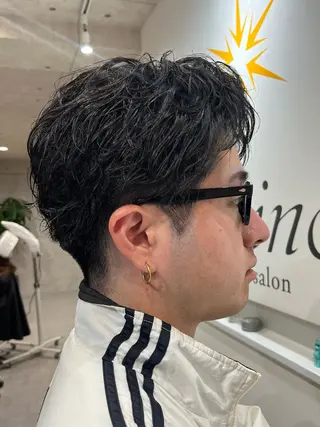 ショート パーマ メンズ 【店長】メンズ職人 短髪　ハイトーン🔥のヘアスタイル