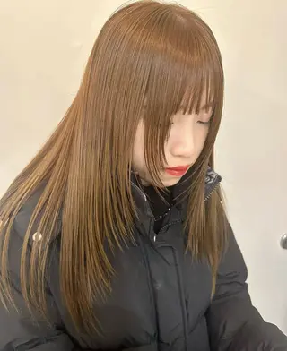 ロング カラー 梅田/ミルクティー ベージュ sayaのヘアスタイル