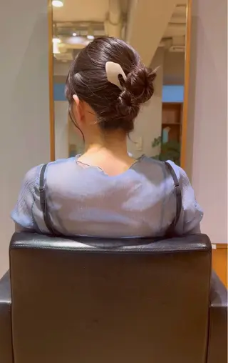 セミロング ヘアアレンジ 🎗️【ヘアセット 美眉】吉川玲🎗️のヘアスタイル