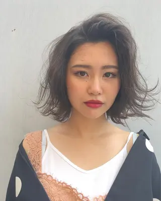 ショート カラー パーマ 奥秋 理紗　sai xのヘアスタイル