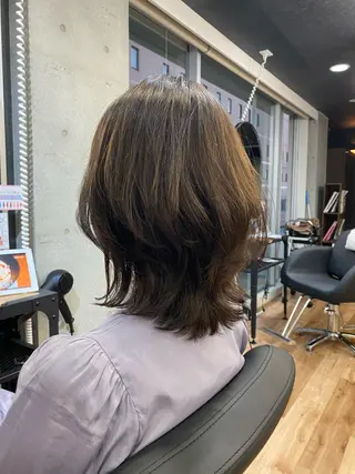 ミディアム カラー パーマ 似合わせレイヤー 🇰🇷荒木洋文のヘアスタイル