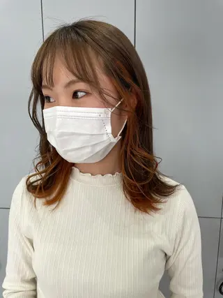 ミディアム カラー 狩野 羅夢のヘアスタイル