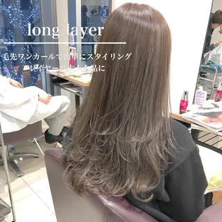 ロング 横浜ブリーチムラ直し ハイトーン/ブリーチのヘアスタイル