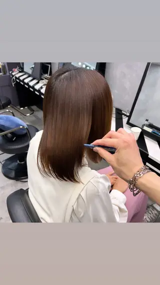 ミディアム 縮毛矯正・髪質改善 特化 出納 直起のヘアスタイル
