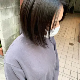 ミディアム カラー ヘアアレンジ 🫧透明感カラー/ ボブ/小笠原汐海🪽のヘアスタイル