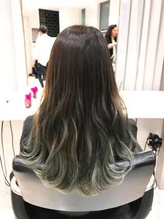 ロング カラー クロスパーマ松永裕久 似合わせカットのヘアスタイル