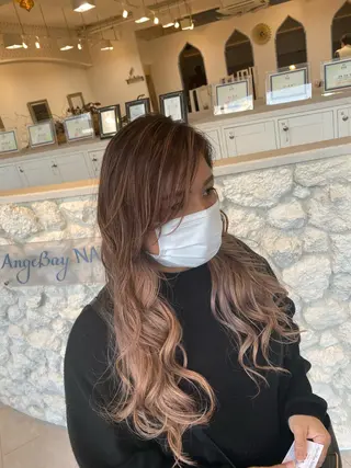 ロング カラー 饒平名 知也のヘアスタイル