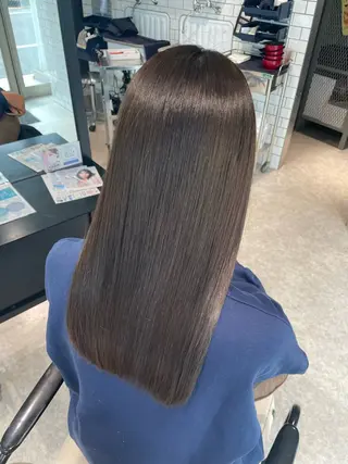 セミロング 岡山駅/髪質改善 透明感カラー🐼のヘアスタイル