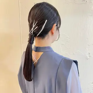 ロング ヘアアレンジ Riru🩵縮毛矯正 リピーター多数✨🩵のヘアスタイル