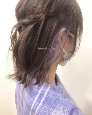 ミディアム カラー パーマ ヘアアレンジ メンズ キッズ ネイル マツエク・マツパ yukimi .のヘアスタイル