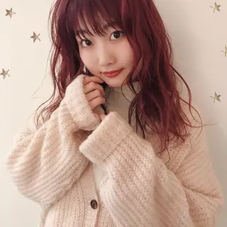 セミロング カラー 市川 千夏のヘアスタイル