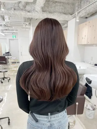 ロング カラー 新宿/韓国ヘア/ 髪質改善ストレートのヘアスタイル