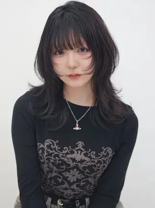 セミロング ウルフカット/ボブ りなのヘアスタイル