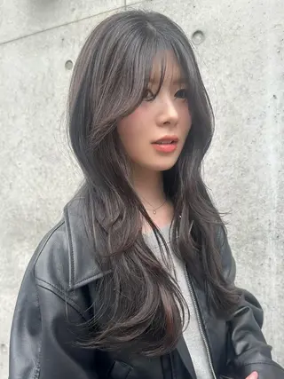 ロング カラー 韓国レイヤー・ボブ/ 暖色⭐️優香⭐️のヘアスタイル