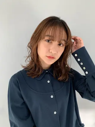 セミロング 平田 勘吉のヘアスタイル