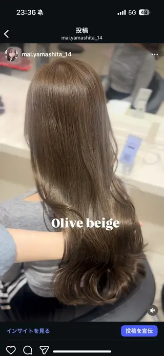 ロング カラー 🤍韓国大人っぽ ベージュMAI🤍のヘアスタイル