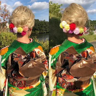 ヘアアレンジ ツノガイ エリのヘアスタイル