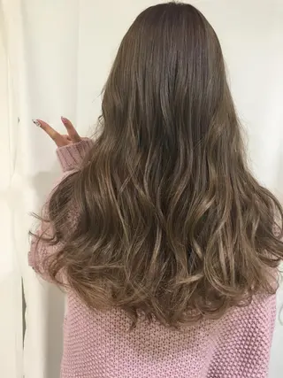 ロング カラー ヘアアレンジ マツエク・マツパ きむえり/髪質改善 /うねり広がり改善のヘアスタイル