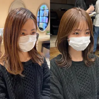 ミディアム 🧡くびれヘア/前髪 顔周り🧡久原結衣のヘアスタイル