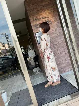 ショート 【南草津】髪質改善 ヘナカラー＆縮毛矯正のヘアスタイル