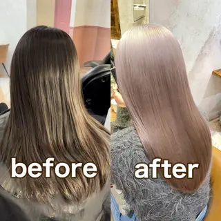 ロング ブリーチなし 透明感カラー/艶髪のヘアスタイル