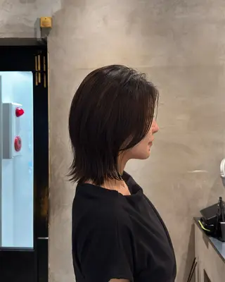 ミディアム ボブ/パーマ/レイ ヤー/新宿/KOKIのヘアスタイル