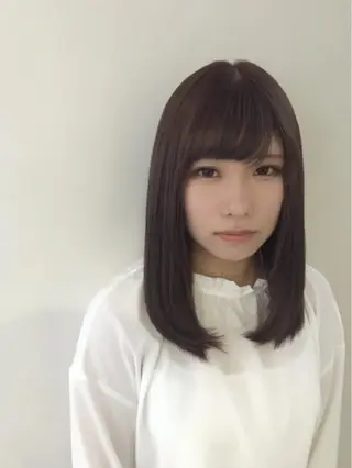 セミロング カラー パーマ 松川 智行のヘアスタイル