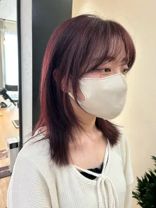 ミディアム カラー hub hair レイヤー/透明感のヘアスタイル