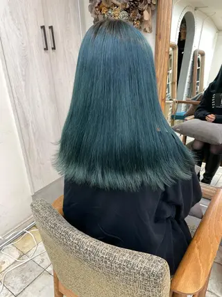 ミディアム カラー ⭐ハイトーンブリーチ ミルクティーピンクのヘアスタイル