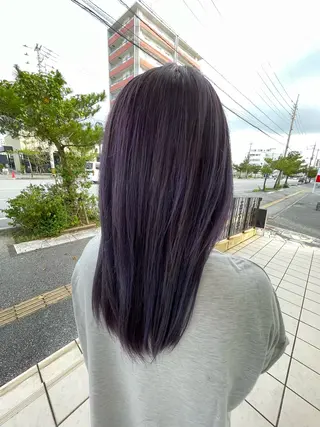 セミロング カラー 東恩納 誠のヘアスタイル
