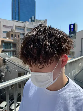 パーマ メンズ 梅田中崎町メンズ 美容師ユースケのヘアスタイル