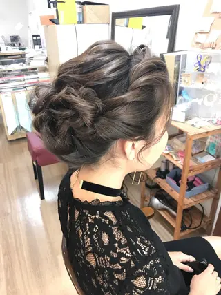 ミディアム ヘアアレンジ 早朝✨ヘアセット 着付け/清水玲歌のヘアスタイル