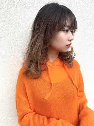セミロング カラー Pia ツボイ ケイタのヘアスタイル
