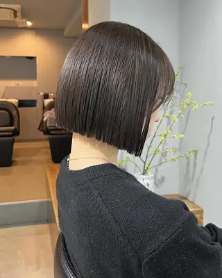 ミディアム カラー akane/ボブ /ブラウンベージュのヘアスタイル