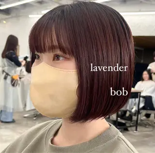 ミディアム カラー 暖色/艶髪/ボブ/ ショート/Ayaのヘアスタイル