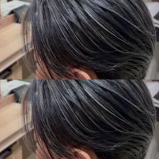ショート カラー メンズ メンズハイライト × perm Runoのヘアスタイル
